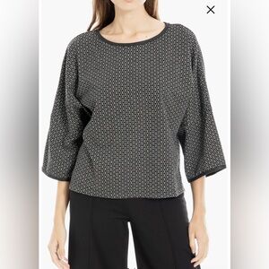 Max studio double knit crewneck blouse top long sleeve office business